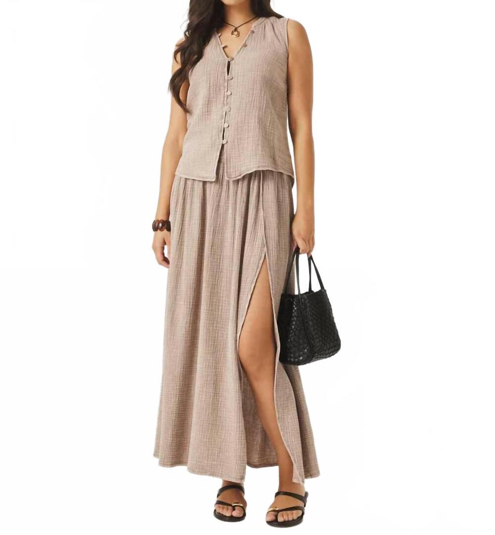 NEW SPLENDID ava gauze maxi skirt in light wicker